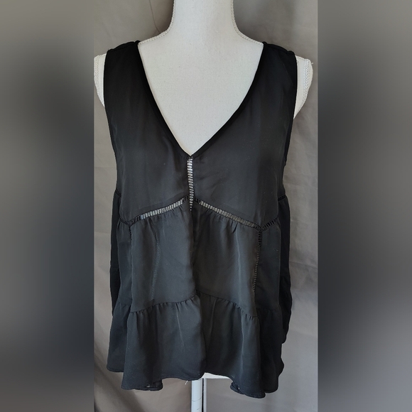 Whimsigoth Fairy Goth Sheer Babydoll Top Women's Size M Gothic Cut Out Flowy - Picture 1 of 16